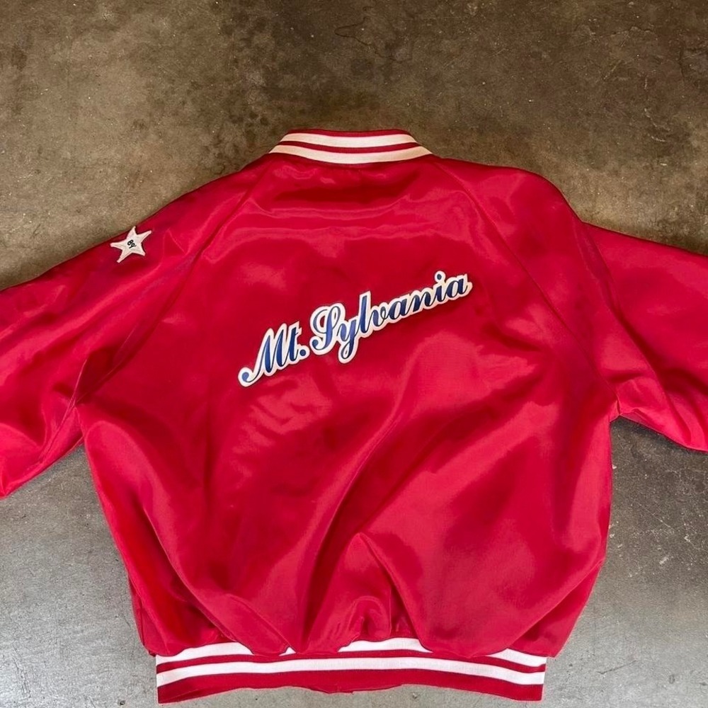 vintage 80s varsity jacket with white accents and embroidered logo Men's XL